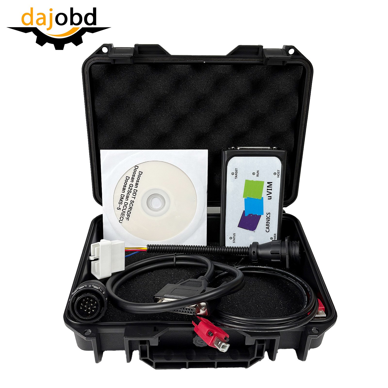 uVIM DMS-5 Automatic Engine Control Unit Scanning Tool, compatiable with Doosan excavators, trucks, and other heavy-duty engine systems Supports OBDII truck diagnostic scanning