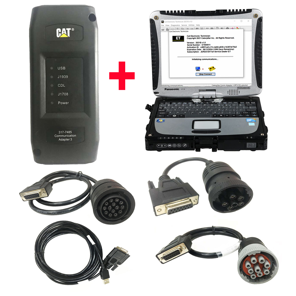 2024A/2019C CAT Caterpillar ET 3 Diagnostic CAT Adapter III Diagnosis Tool PLUS Panasonic CF19 Laptop