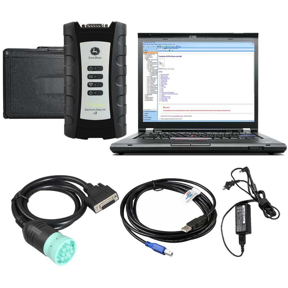 John Deere Service Advisor EDL V3 Electronic Data Link Diagnostic ToolWith V5.3.225 AG+ CF Software Plus Lenovo T420 Laptop