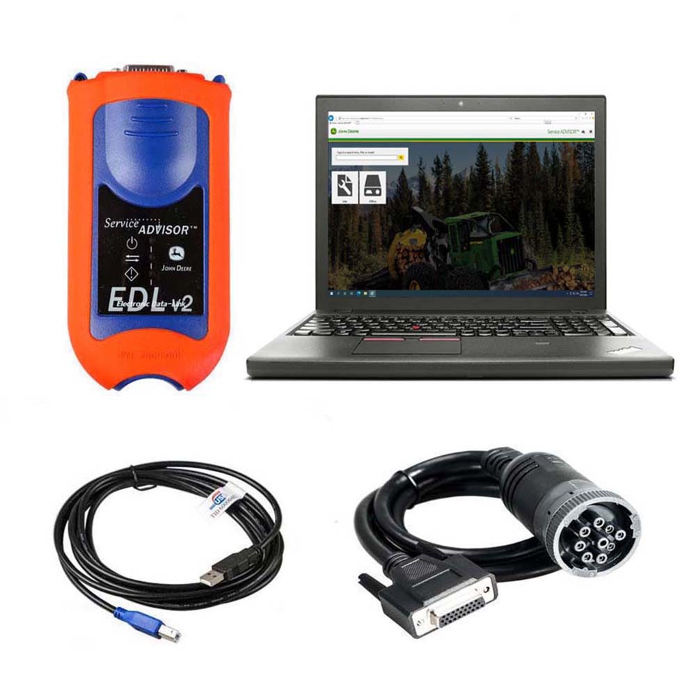 John Deere Service Advisor EDL V2 Electronic Data Link Diagnostic Tool Plus Lenovo T420 Laptop With V5.3.225 AG+ CF Software